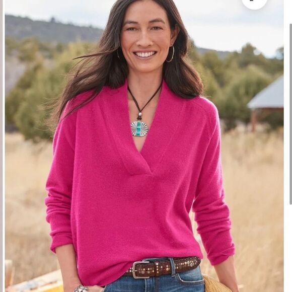 Sundance Zadie Cashmere Sweater Fuchsia Pink - Picture 8 of 8